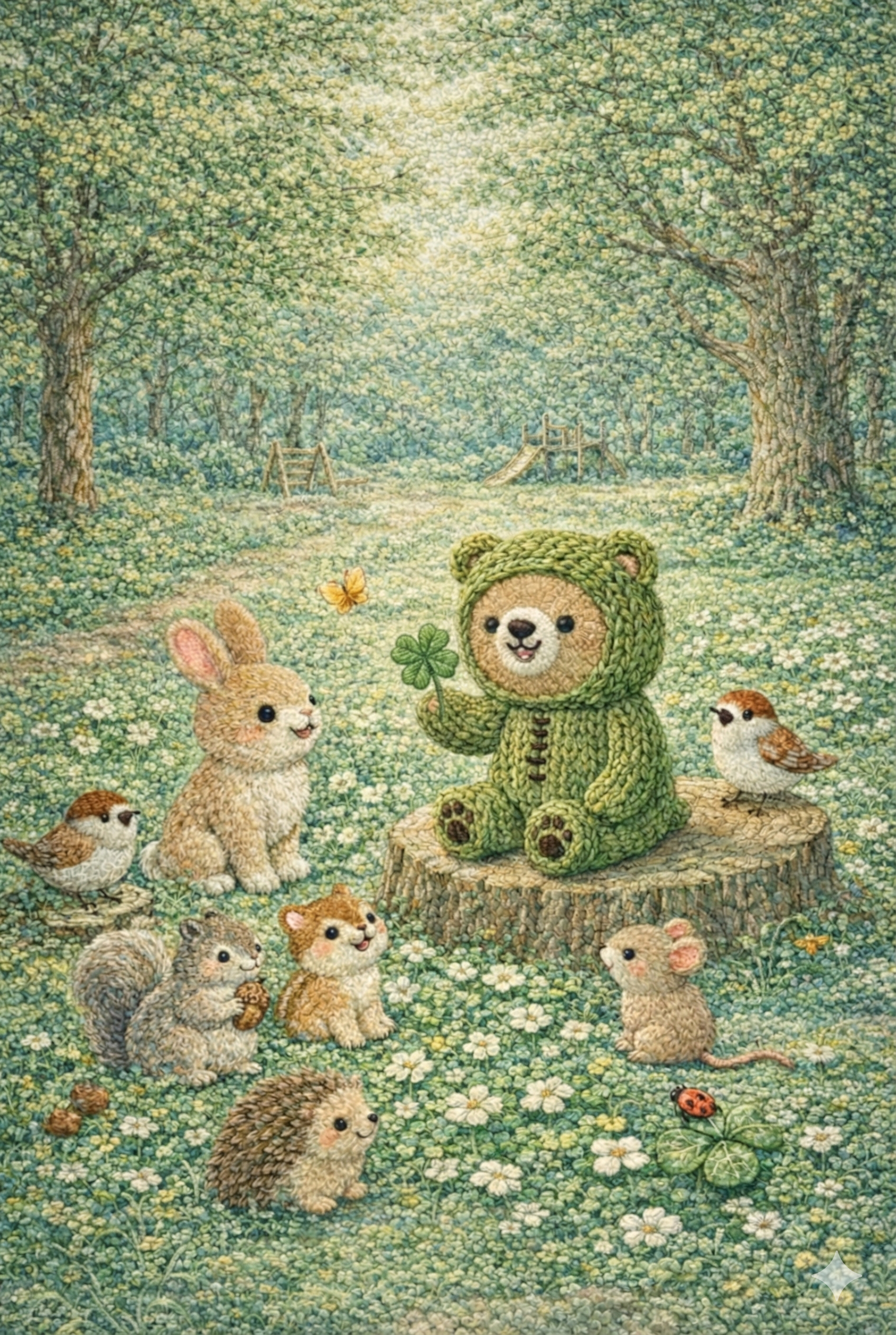 チャコベアとクローバー どんぐり公園