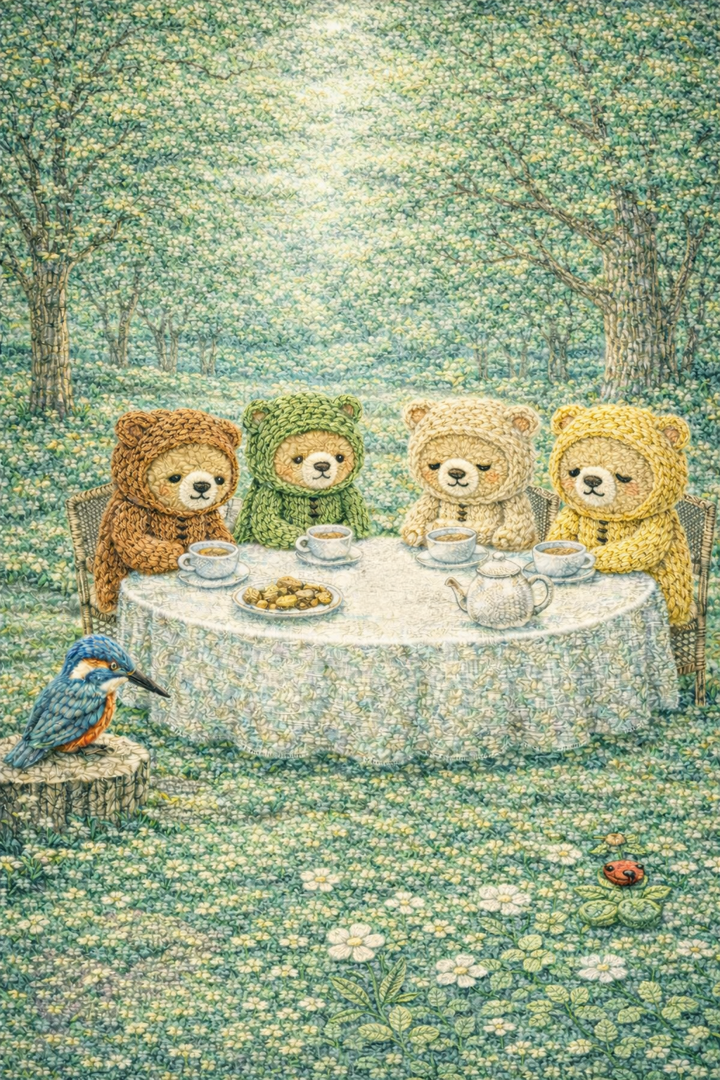 ティータイム 4匹集合 ちょっとしょんぼり