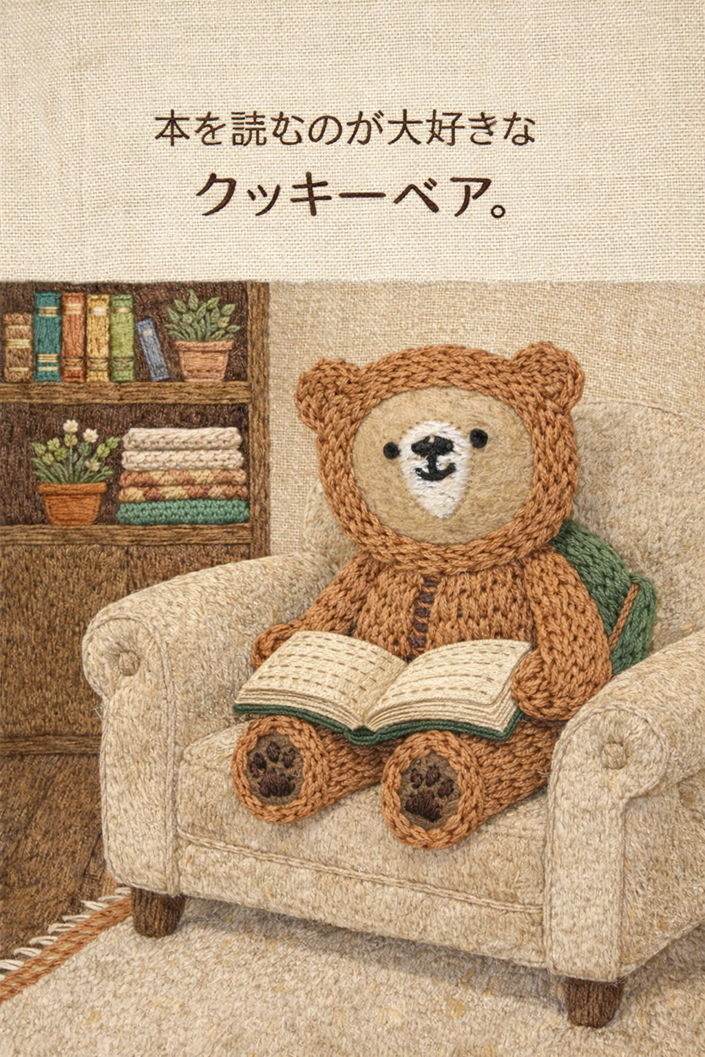 本を読むのが大好きなクッキーベア